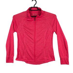 Womens Idealogy Pink Track Jacket Full Zip Long Sleeve 100% Polyester Size L